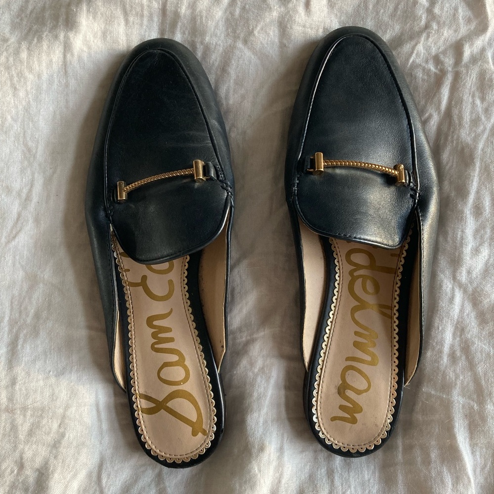 Sam Edelman Black Leather Mules